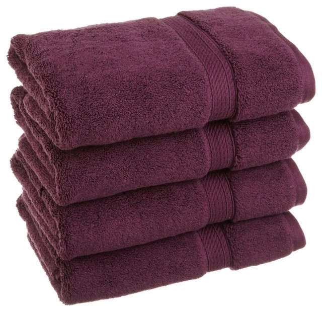 Luxurious Egyptian Cotton 900 Gram 4Piece Plum Hand Towel Set