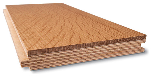cross-section of an engineered hardwood plank