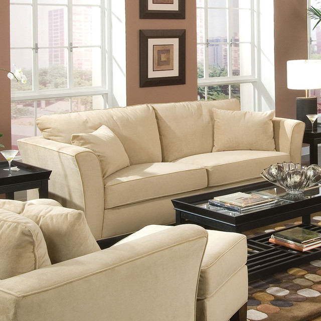 Park Place Collection Cream Casual Sofa Modern Sofas by Modern