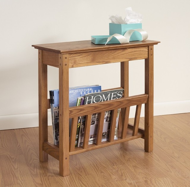 Chairside Table with Magazine Rack