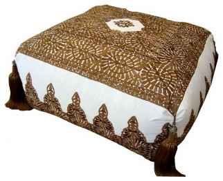 Brown Moroccan Pouf - Mediterranean - Floor Pillows And Poufs - miami - by Jalan Jalan Collection