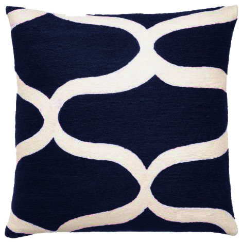 Wave Navy Cream Pillow - Pillows - los angeles - by Weego Home