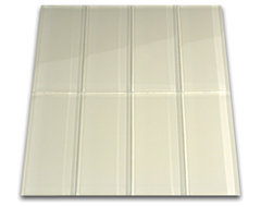 Cream Glass Subway Tile modern-tile