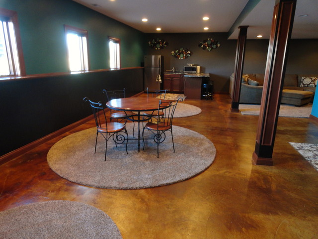 Stained Concrete Basement - traditional - basement - indianapolis ...