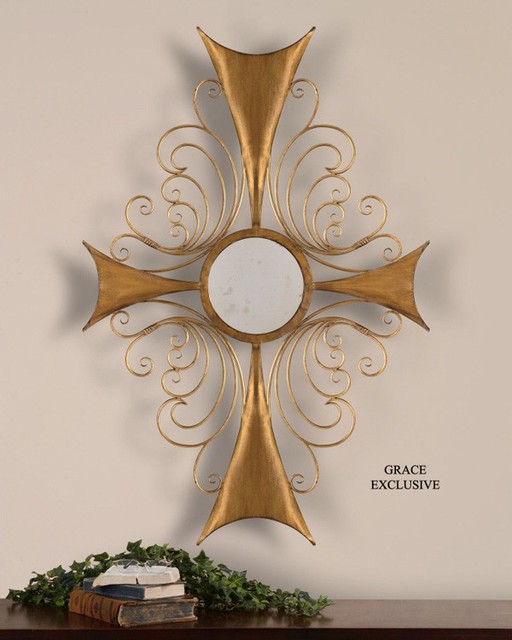 Uttermost Celtic Swirls Mirror in Antiqued Golden Bronze 13756