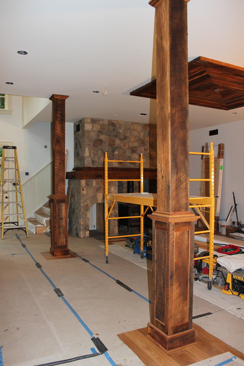 reclaimed beam wrap to hide unsightly structural beams reclaimed beam wrap to hide unsightly structural beams
