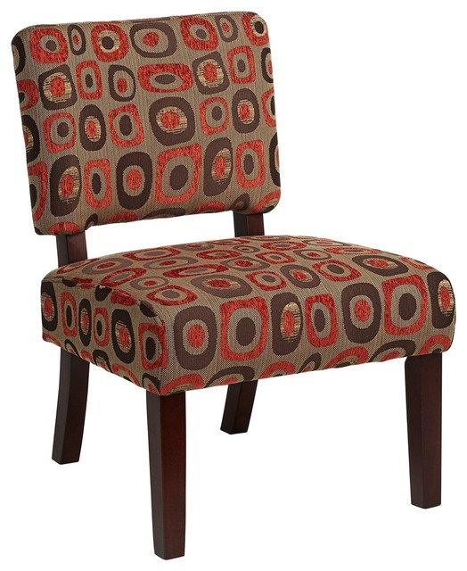 Contemporary Colette Twilight Red Armless Accent Chair Contemporary