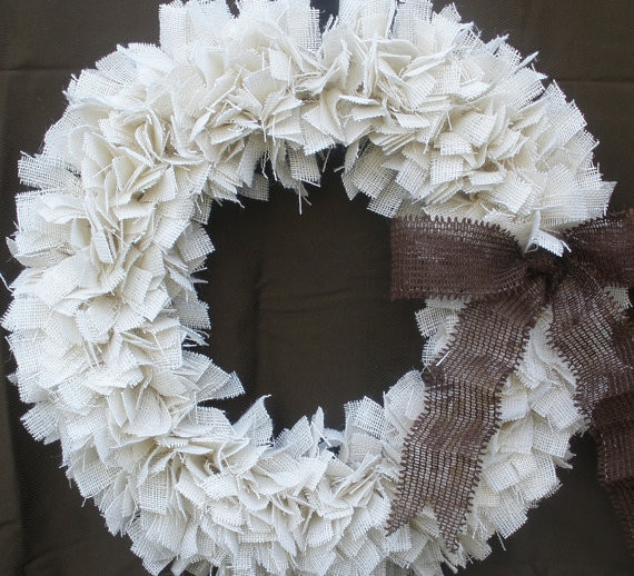 burlap christmas wreath white brown by the slanted barn burlap christmas wreath white brown by the slanted barn