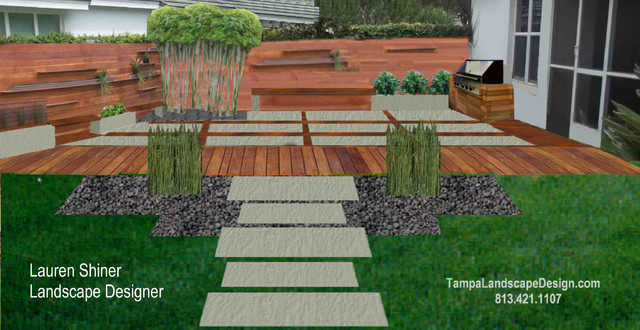 Modern Tampa Landscape Design Outdoor Room - Modern - Patio - tampa