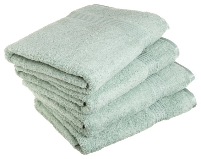 Superior Egyptian Cotton 4pc Sage Bath Towel Set Traditional Bath
