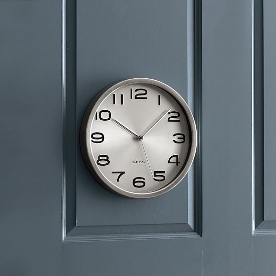 New Silver Wall Clock Modern Wall Clocks by West Elm