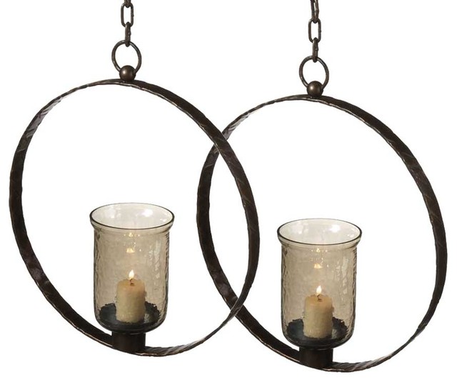 Round Hanging Candle Holders (pair)