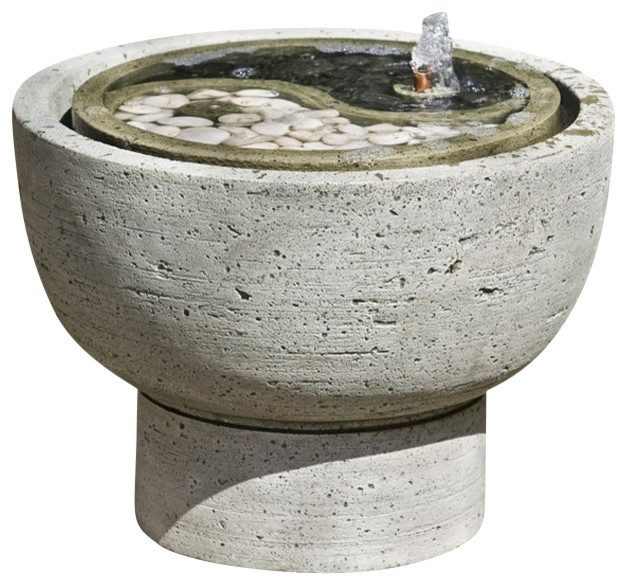 Yin Yang Pot Garden Water Fountain, Greystone Asian Outdoor