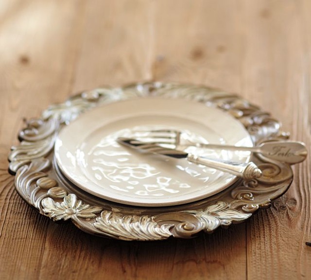 Carved Architectural Charger Traditional Charger Plates by