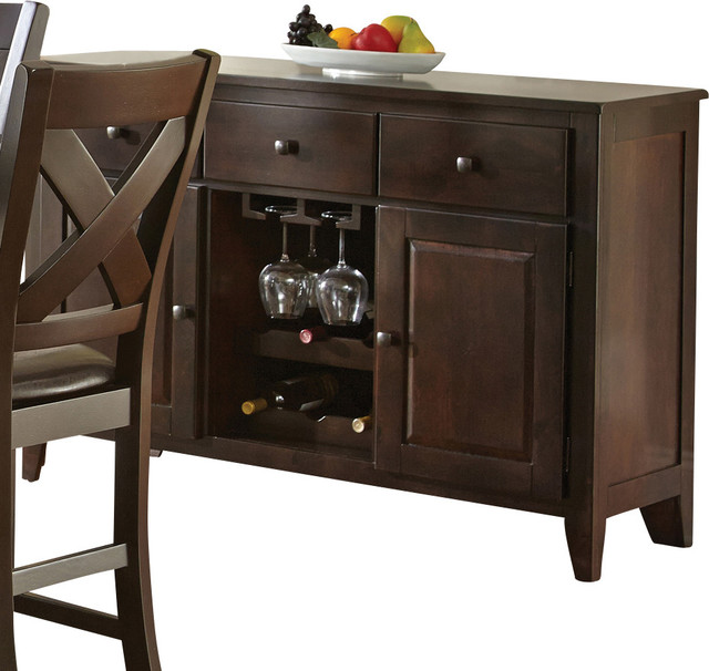 Steve Silver Crosspointe Server in Dark Espresso Cherry Modern