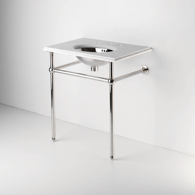 Metal Round Two Leg Single Washstand | Waterworks - traditional ...