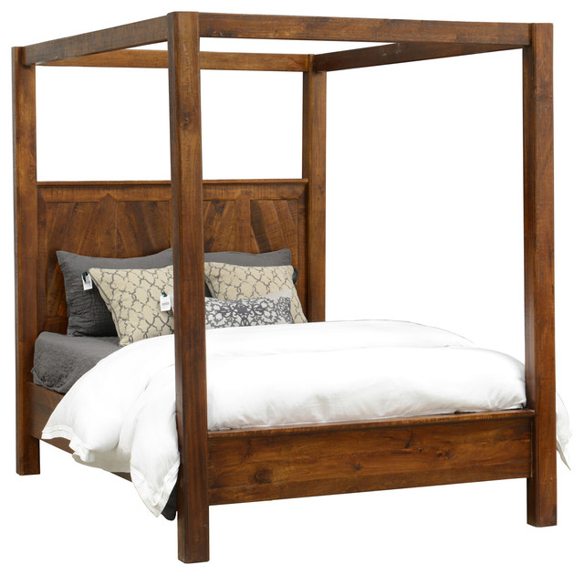 Rustic Wood Canopy Bed - Queen Size - Rustic - Canopy Beds - by ...
