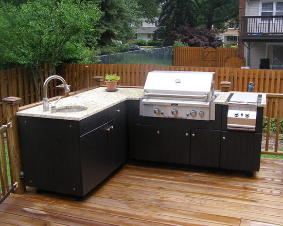 black summer kitchen | Outdoor kitchen cabinets, Outdoor kitchen