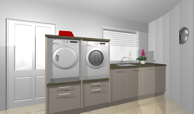 Famiy kitchen contemporary-laundry-room
