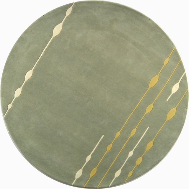 Contemporary Soho Round 6' Round Light Green Area Rug Contemporary