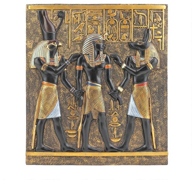 Classic Egyptian Collection Rameses Horus Anubis Wall Plaque Frieze