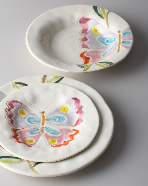 "Butterfly" Dinnerware, Sets of 4 Contemporary Dinnerware by