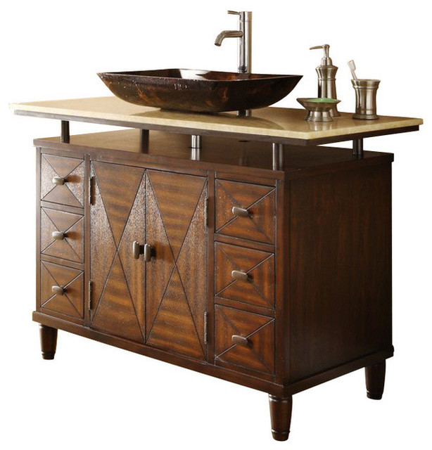 48" Onyx Counter Top Verdana Vessel Sink Bathroom Vanity Q1368X