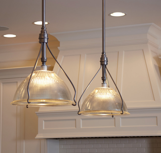 Vintage Holophane Pendants - Traditional - Kitchen Island Lighting