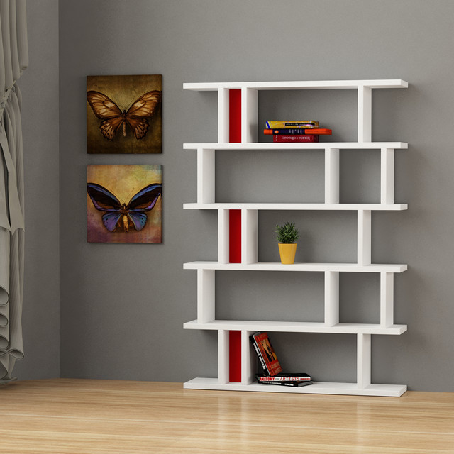 Tote Bookcase Red Contemporary Bookcases chicago by Wondrous International, Inc