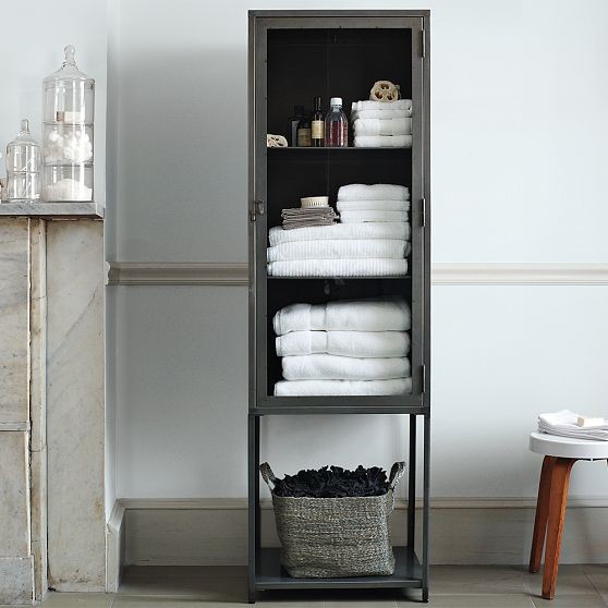 Tall Industrial Metal Bath Modern Bathroom And Shelves by West Elm