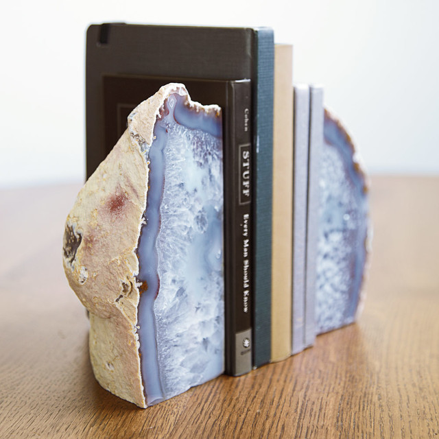 Large Agate Bookends Contemporary Bookends other metro by