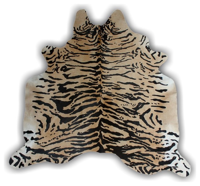 Siberian Tiger Natural Hide Rug Animal Print Cowhide Leather Rug