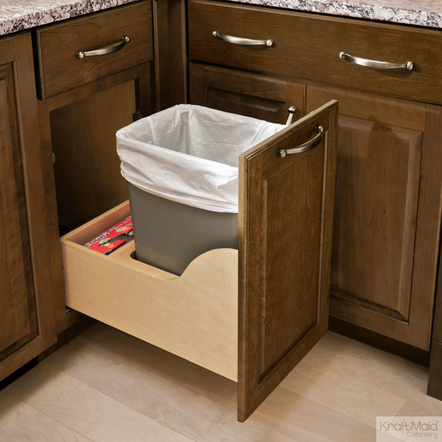 KraftMaid AutoOpen Wastebasket Traditional Trash Cans detroit by KraftMaid