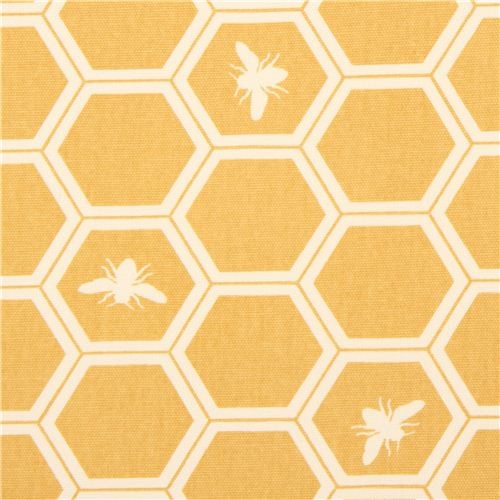 yellow bee canvas organic fabric birch USA Fabric