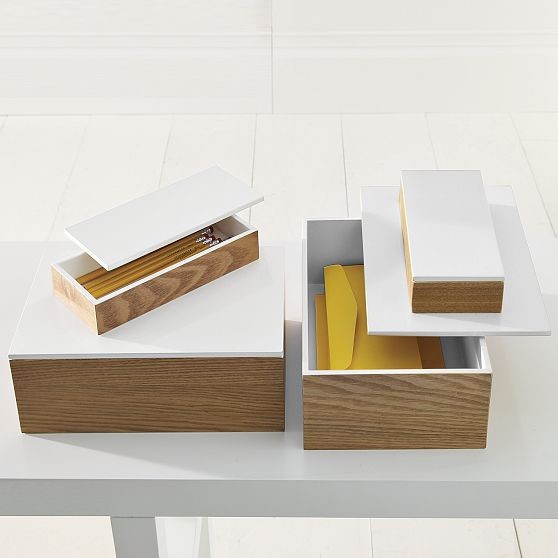 Wood Boxes With Lacquered Lids Modern Decorative Boxes by West Elm