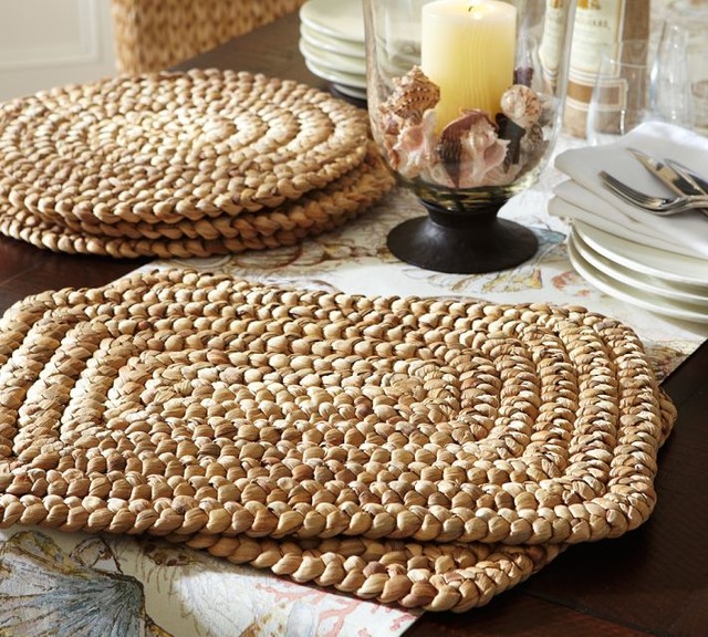 Water Hyacinth Placemats Contemporary Placemats by Pottery Barn