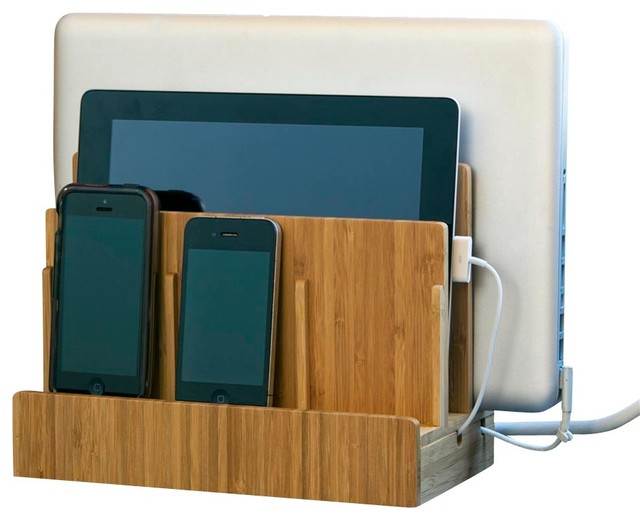 Bamboo MultiCharging Station Modern Charging Stations by Great Useful Stuff