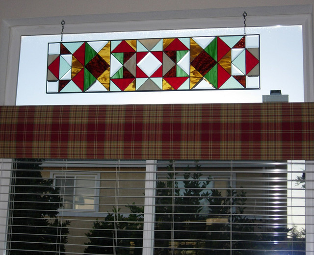 Stained glass hanging pieces Modern austin