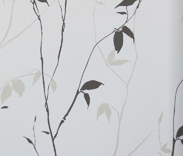 Modern Floral Print Wallpaper, Black Iii Transitional Wallpaper