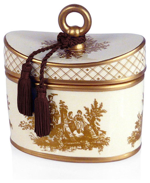 Seda France Japanese Quince Toile 2Wick Ceramic Candle Traditional