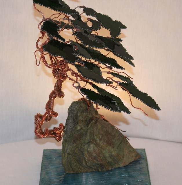 Monterey Pine Stained Glass Bonsai Tree Artwork los angeles by