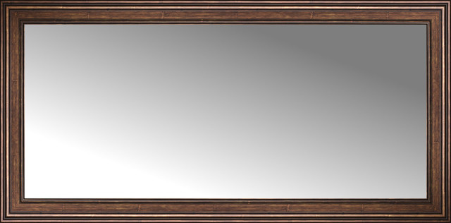 72" x 36" Arqadia Bronze Traditional Custom Framed Mirror - Traditional - Floor Mirrors