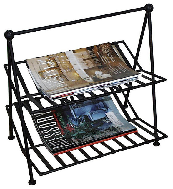 Black Wrought Iron Magazine Rack Contemporary Magazine Racks by
