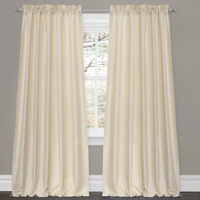 Lush Decor Lucia Ivory 84inch Curtain Panel Pair Contemporary