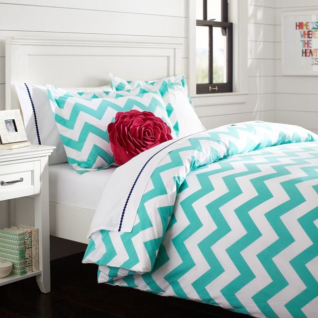 Chevron Duvet Cover, Pool - Contemporary - Duvet Covers And Duvet Sets ...