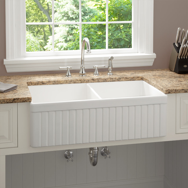 Fireclay Double Country Kitchen Sink Home Design And Decor