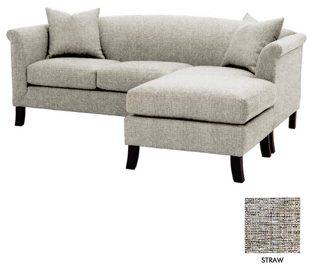 Albright Revesible Chaise Sofa, Straw Transitional Sectional Sofas