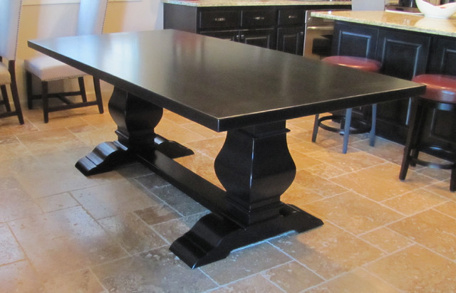 black trestle dining room table