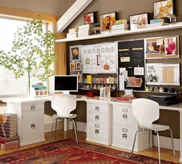 Brown & White Home Office Eclectic Home Office other metro