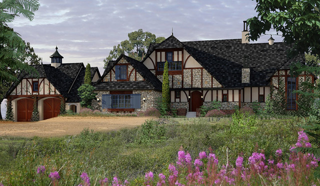 English Tudor Residence traditional-rendering